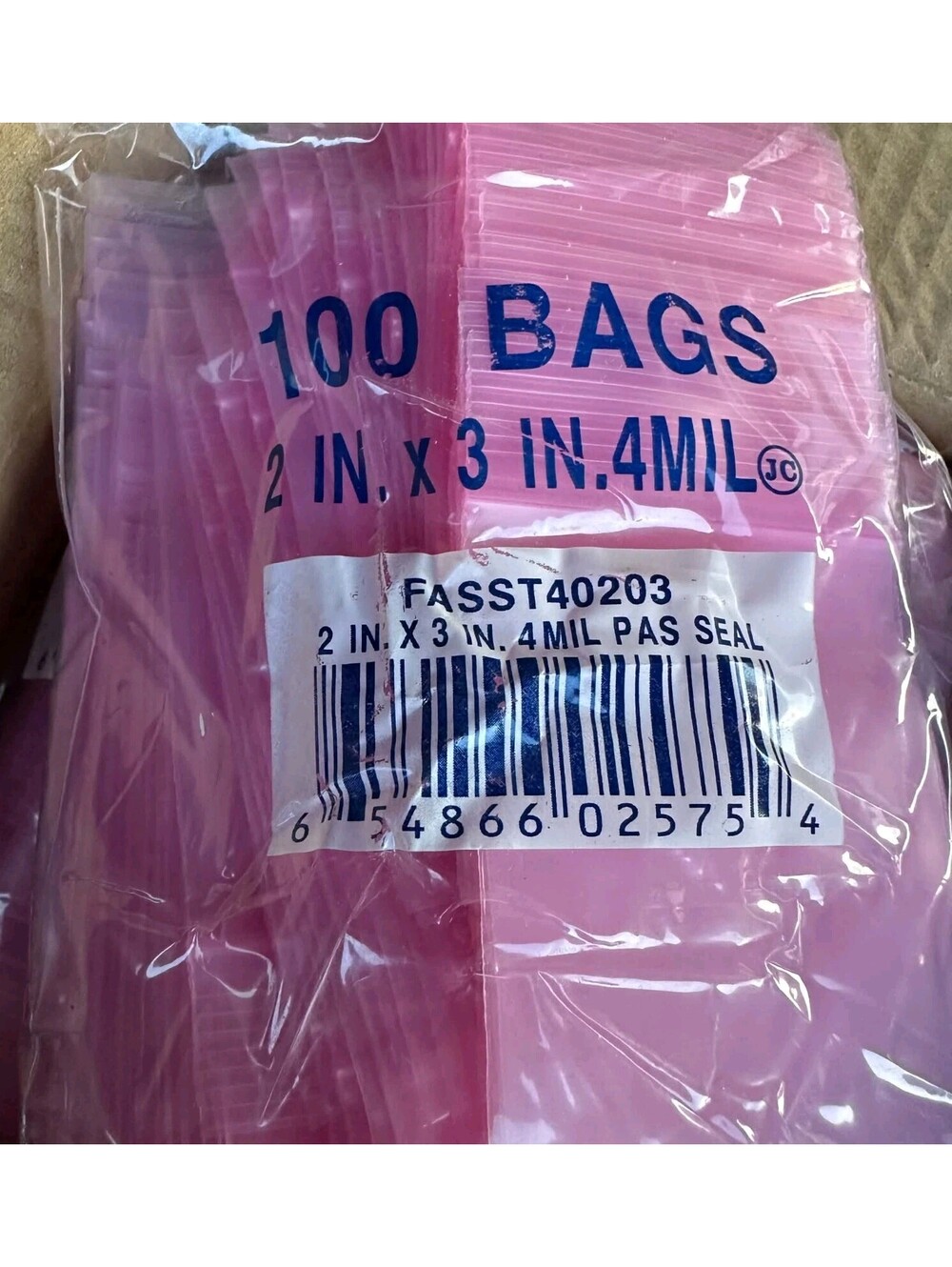 100 Pink Anti-Static Seal Top Poly Bags 2x3 4 Mil FASST40203